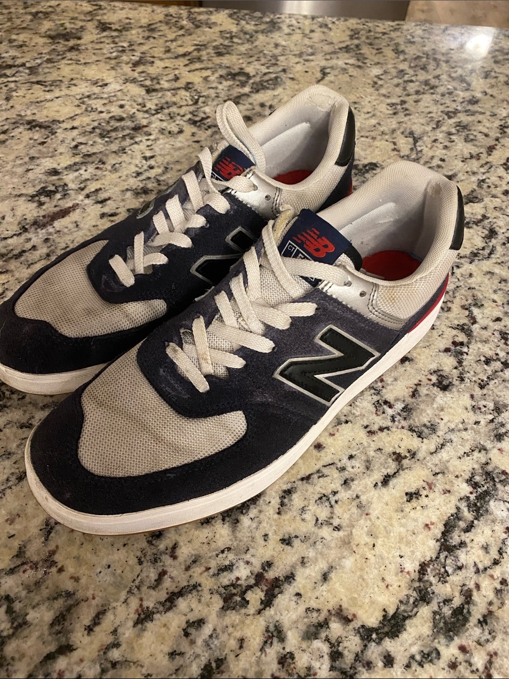 New Balance 574 Men's Navy, White and Red Retro-Inspired Sneakers